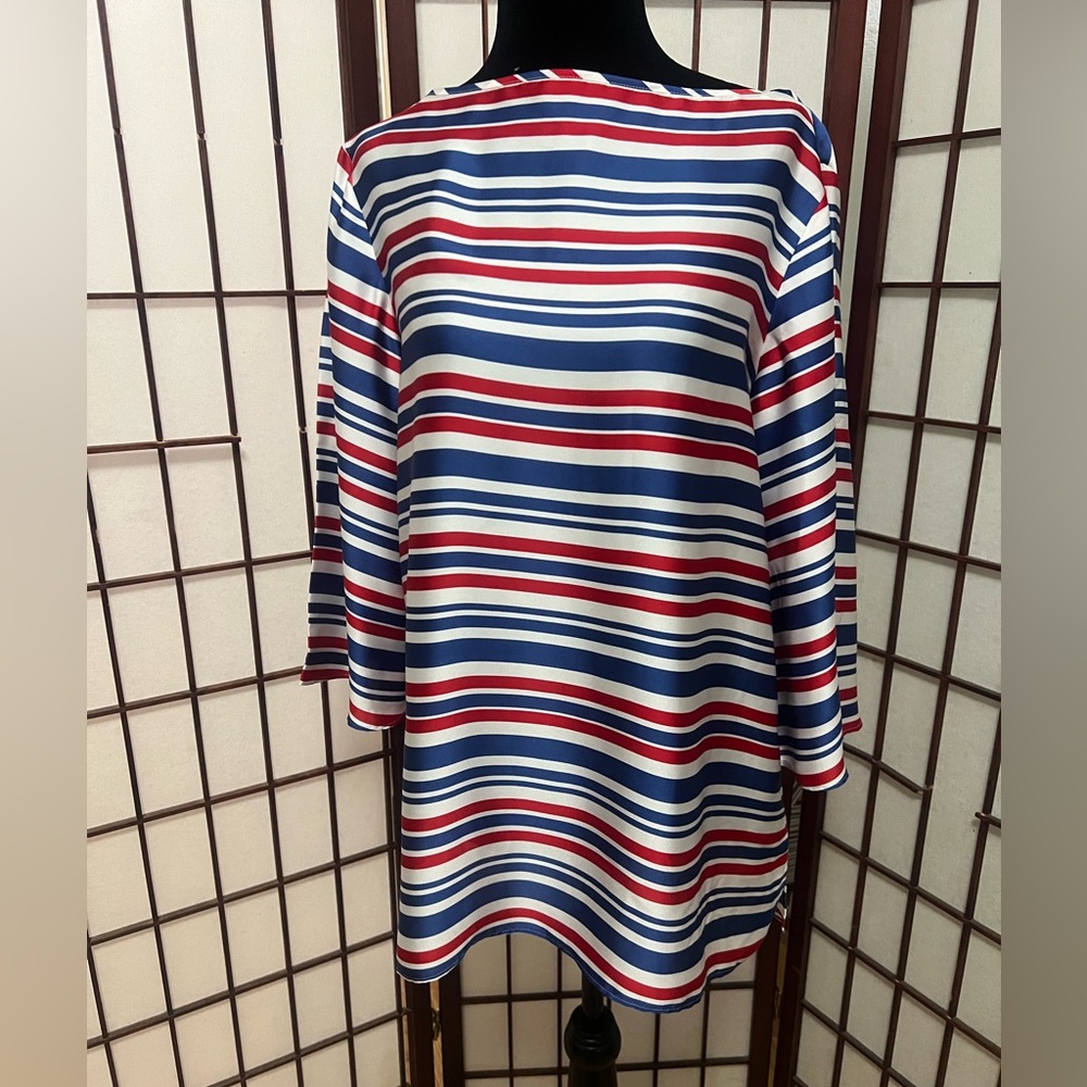 LAUREN RALPH LAUREN NAUTICAL STRIPE TUNIC BLOUSE NWOT SIZE M
